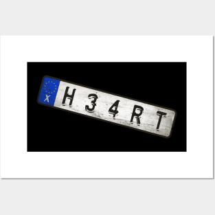 H34RT Car license plates Posters and Art